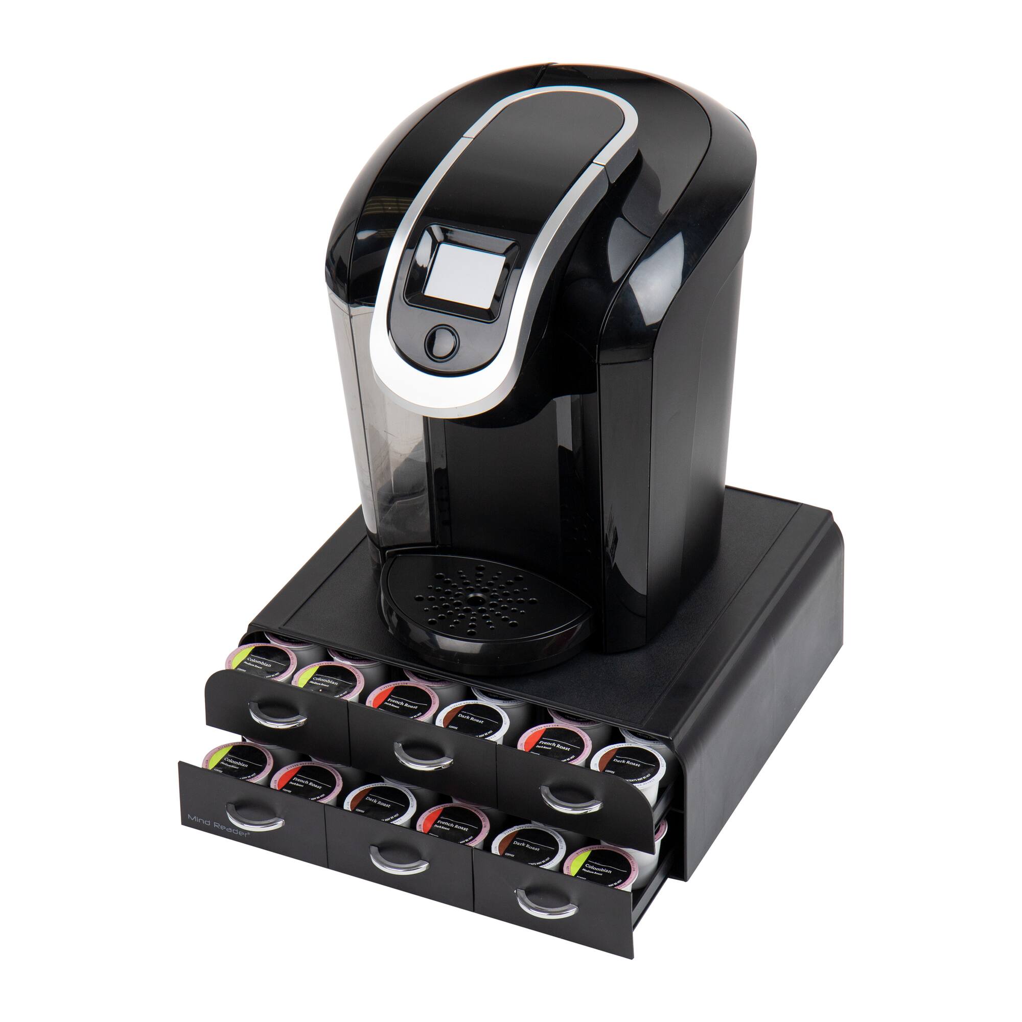 Mind Reader Anchor Collection Black 2-Tier 6-Drawer Single Serve Coffee Pod Organizer